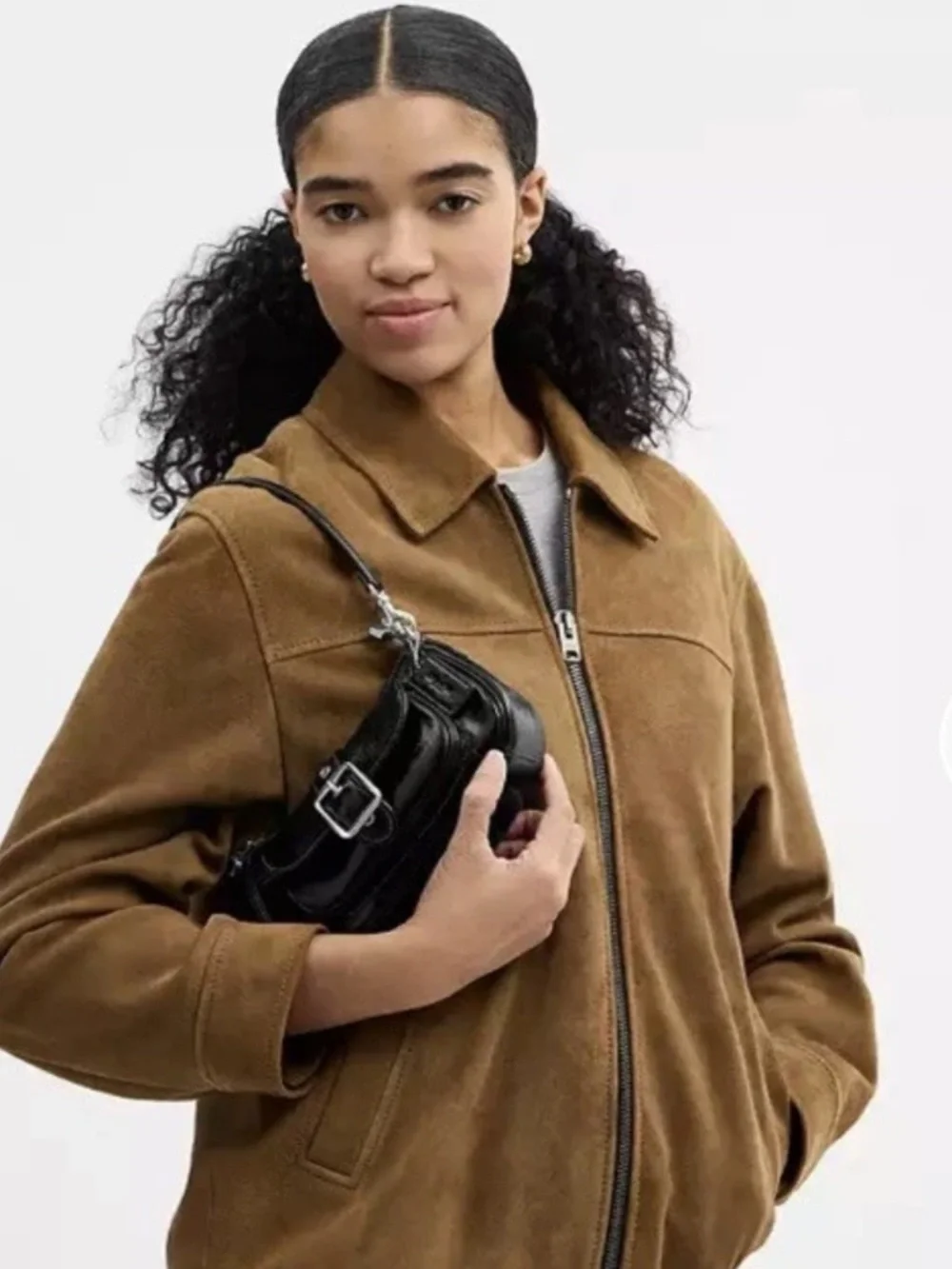 Coach Ashton Mini Black Leather Buckle Shoulder Bag